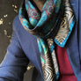 PATCH NYC Blue Butterfly Silk Scarf