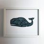 Don Carney Sneaky Whale Seafoam Art Print