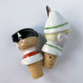 Boy with Black Hat & Boy with Feathered Hat Bottle Stoppers