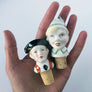 Boy with Black Hat & Boy with Feathered Hat Bottle Stoppers