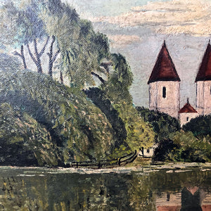 Original Nova Scotia Landscape Painting on Board Vintage Art