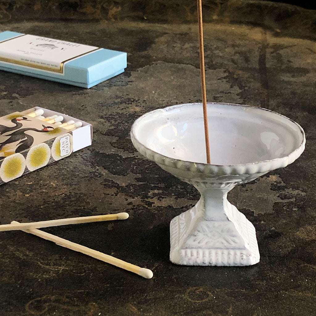 Astier de Villatte Footed Bowl Incense Holder