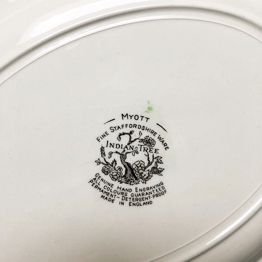 Vintage Myott Transferware Oval Platters (Set of 2) Made in England