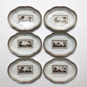 Vintage Ginori Pittoria (Fiesole) Small Oval Dishes Set of 6