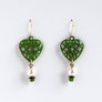Forest Green Heart & Vintage Glass Pearl Earrings