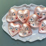 Heart Face Glass Ornament