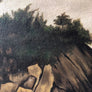 Original 1800's Landscape with Rocks Painting on Stretched Canvas
