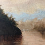 Original 1800's Landscape with Rocks Painting on Stretched Canvas