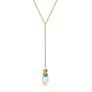 Mother of Pearl Hand with Turquoise Lariat Necklace