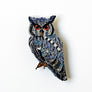 Blue Owl Embroidered Pin by Trovelore