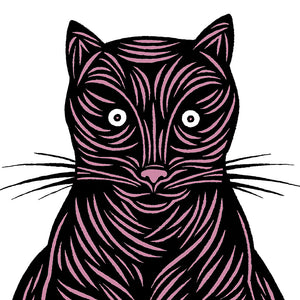 Don Carney Sitting Cat Pink Art Print