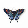 Beaded Purple & Blue Butterfly Embroidered Pin by Trovelore