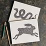 Astier de Villatte x PATCH NYC Rabbit & Snake Two Sided Horizontal Notebook