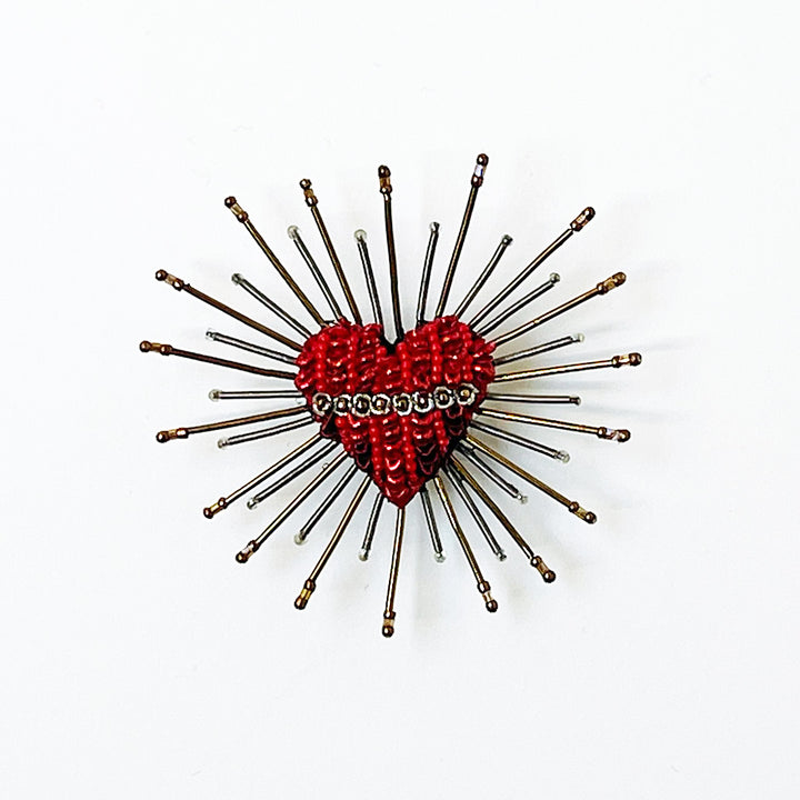 Radiant Heart Embroidered Pin