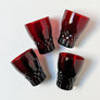 Vintage Drinking Glasses Faceted Ruby Red (Set of 4)