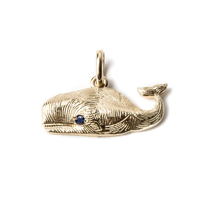 Whale Charm with Sapphire Eye {PMF06S}