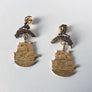 Wreath & Ship Drop Earrings