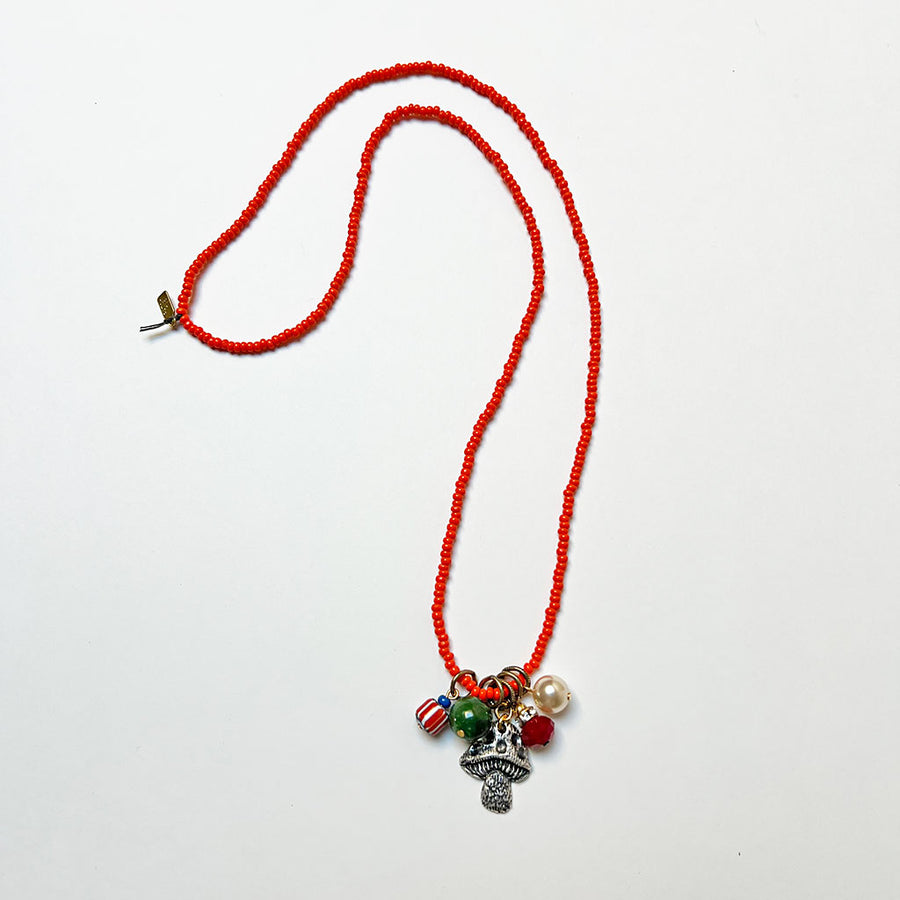 Collage Necklace: Red (12-10)