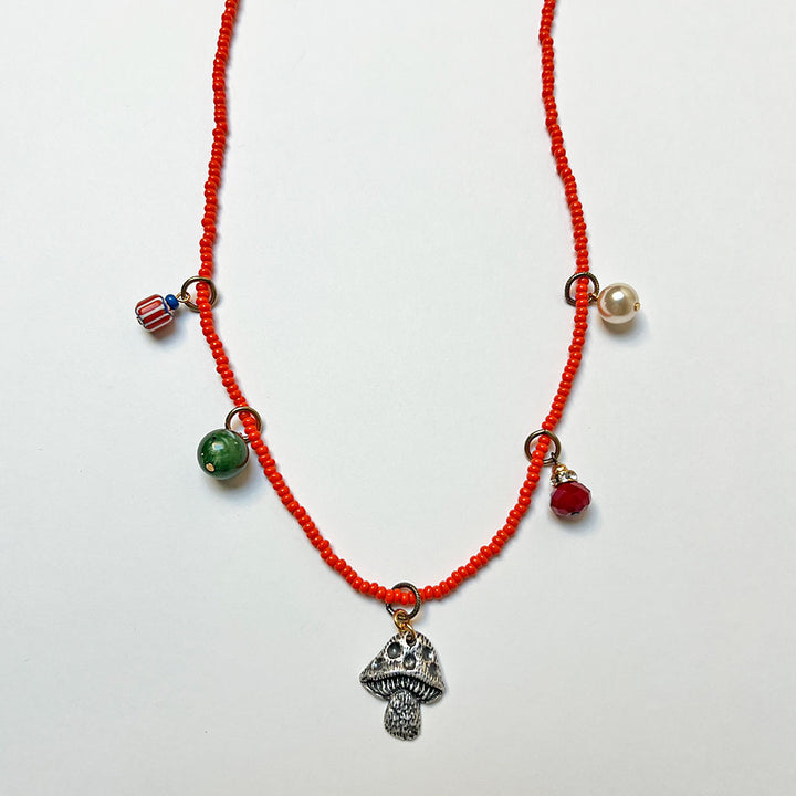 Collage Necklace: Red (12-10)