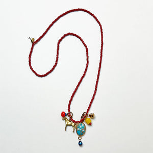 Collage Necklace: Red (12-4)