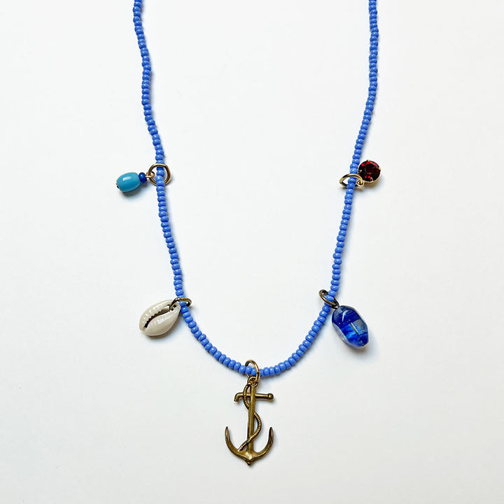 Collage Necklace: Blue (12-9)