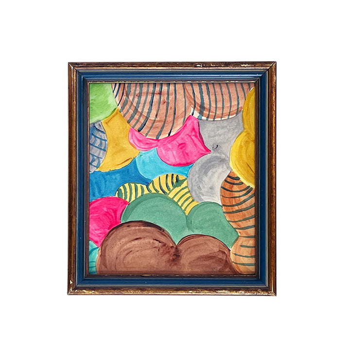 John Ross: Clouds - Original Painting in Vintage Frame