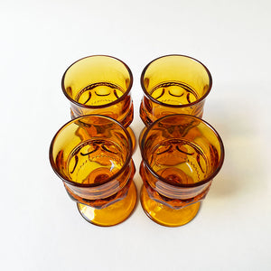 Vintage Drinking Glasses Amber (Set of 4)