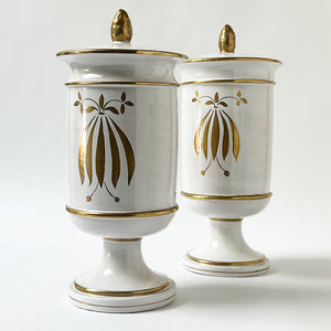 Vintage Ceramic Apothecary Jars Made in Italy (Set of 2)