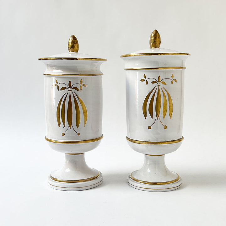 Vintage Ceramic Apothecary Jars Made in Italy (Set of 2)