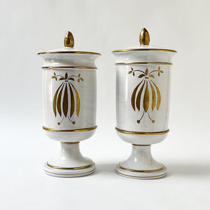 Vintage Ceramic Apothecary Jars Made in Italy (Set of 2)