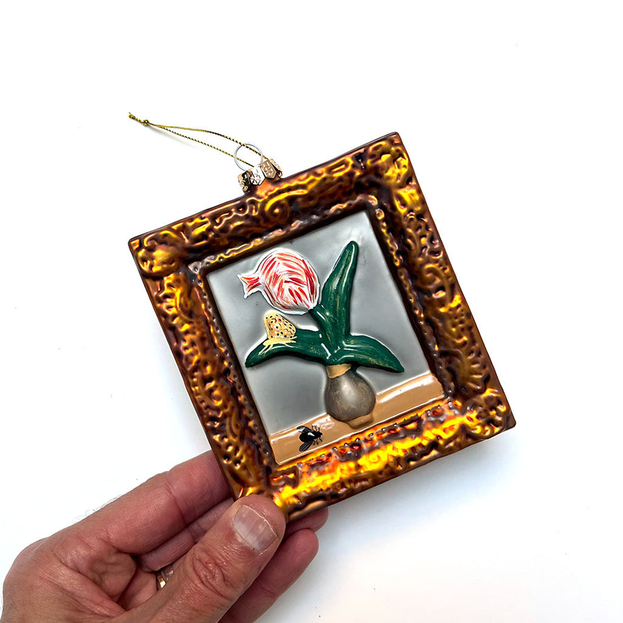 Still Life Painting in Frame Glass Ornament