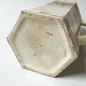 Vintage Transferware Ceramic Pitcher with Lid