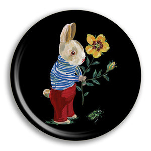 Nathalie Lete Bunny in a Striped Top Round Tray