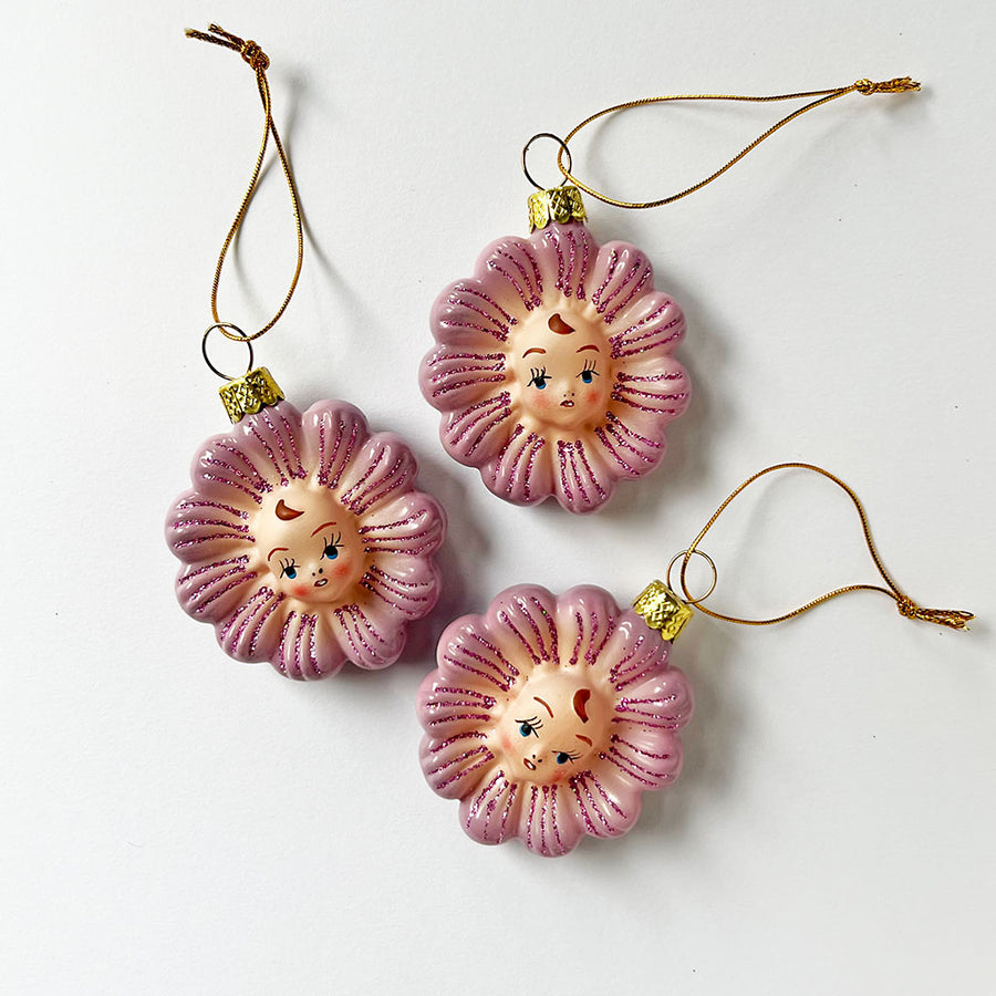 Baby Flower Glass Ornament