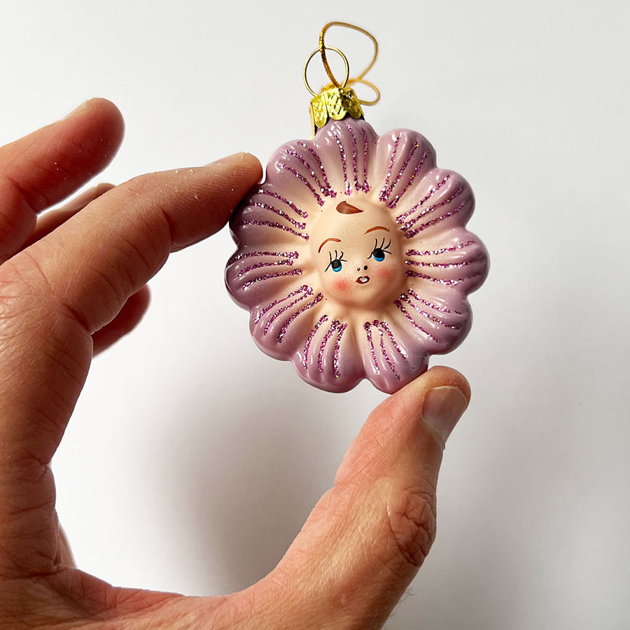 Baby Flower Glass Ornament