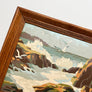 Rocky Beach with Seagulls - Original  Painting on Board in Wood Frame