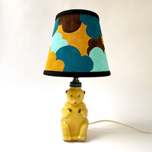 Vintage Table Lamp with Coordinating Custom Hand-Painted Shade
