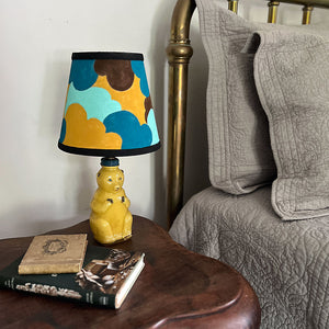 Vintage Table Lamp with Coordinating Custom Hand-Painted Shade