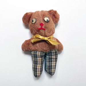 Vintage Bear in Plaid Pants Plush Figure