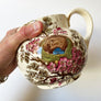 Vintage Ceramic Transferware Pitcher with Bird & Bird's Nest