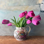 Vintage Ceramic Transferware Pitcher with Bird & Bird's Nest