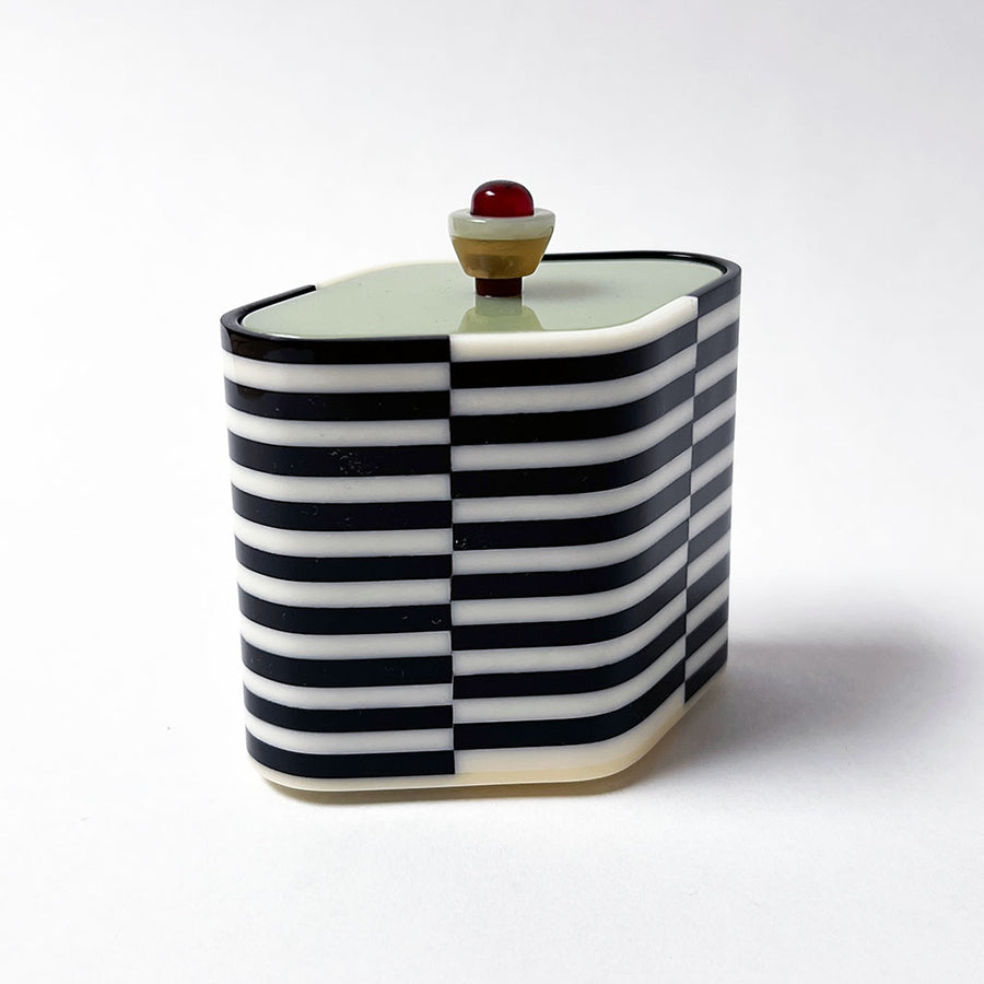 Polished Lucite Keepsake Box: Black, Cream, Khaki, Red