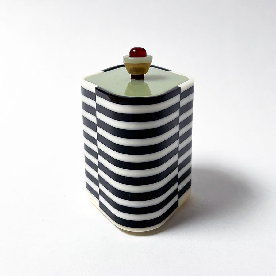 Polished Lucite Keepsake Box: Black, Cream, Khaki, Red