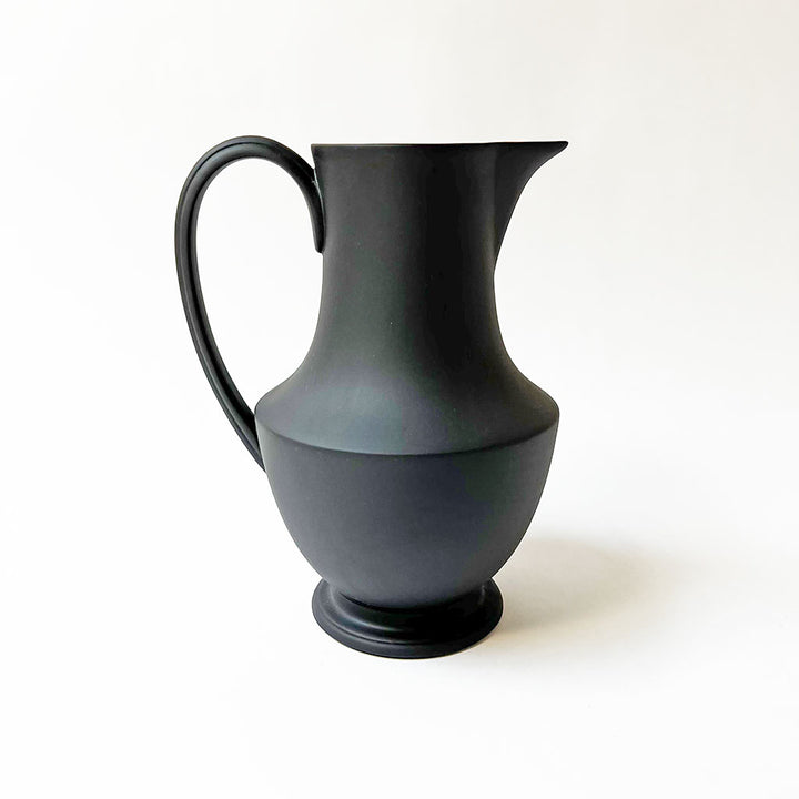 Medium Footed Ceramic Pitcher Onyx