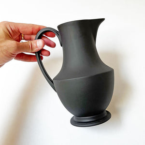 Medium Footed Ceramic Pitcher Onyx