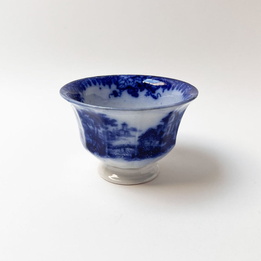 Vintage Blue Flow Transferware Ceramic Cup/Bowl