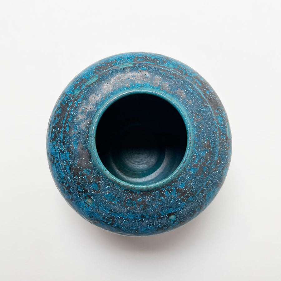 Vintage Teal Blue Studio Pottery Vase
