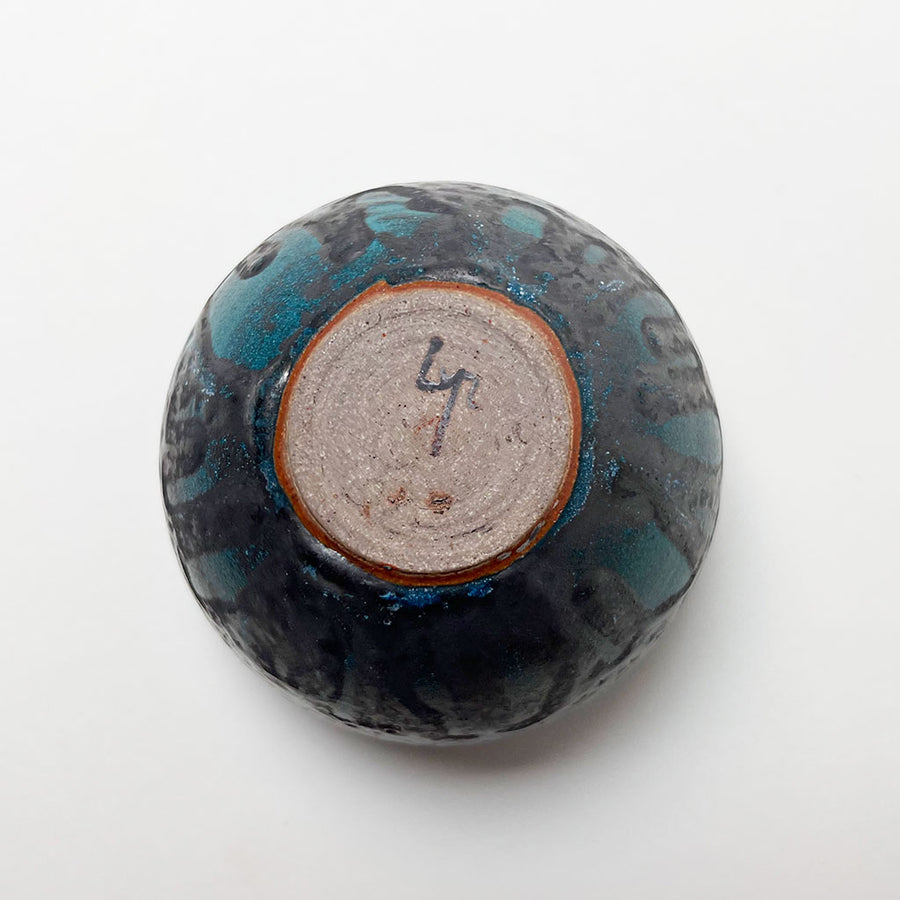 Vintage Teal Blue Studio Pottery Vase
