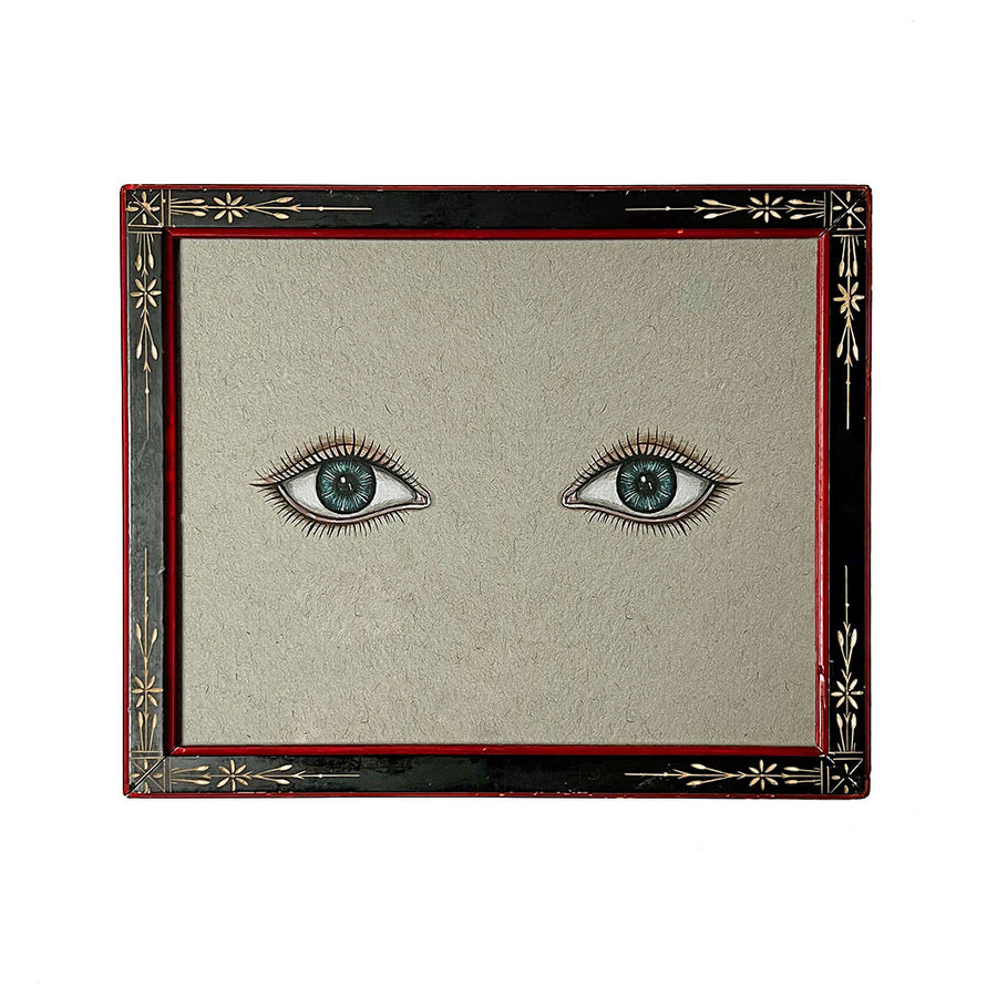 Don Carney Pair of Blue Eyes Art Print in Vintage Aesthetic Movement Frame