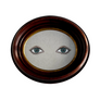 Don Carney Pair of Blue Eyes Art Print in Vintage Oval Wood Frame